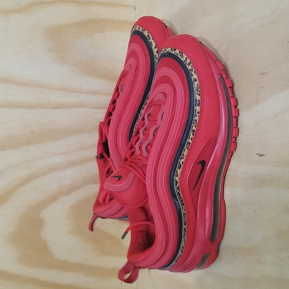Nike Airmax 97 Leopard Pack Red Men's Size 10 1/2 - Picture 1 of 9